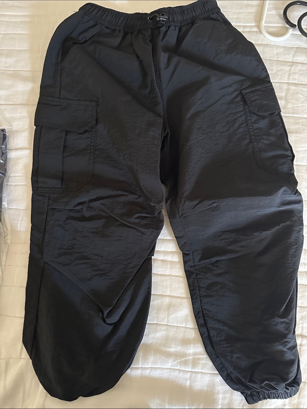 Girls Black Cargo Jogger Pants - Elastic Waist & Ankle dance hip hop